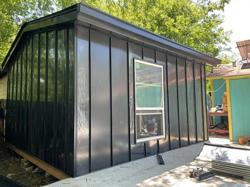 Black standing seam metal wall panels for Metal Roof Installation in Linwood